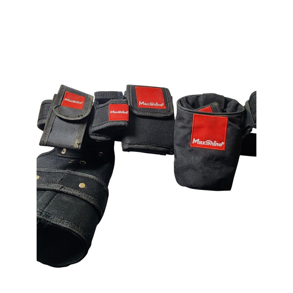 MAX SHIELD Tool Belt Multiple Bags Nylon Construction Rig Commercial Grade